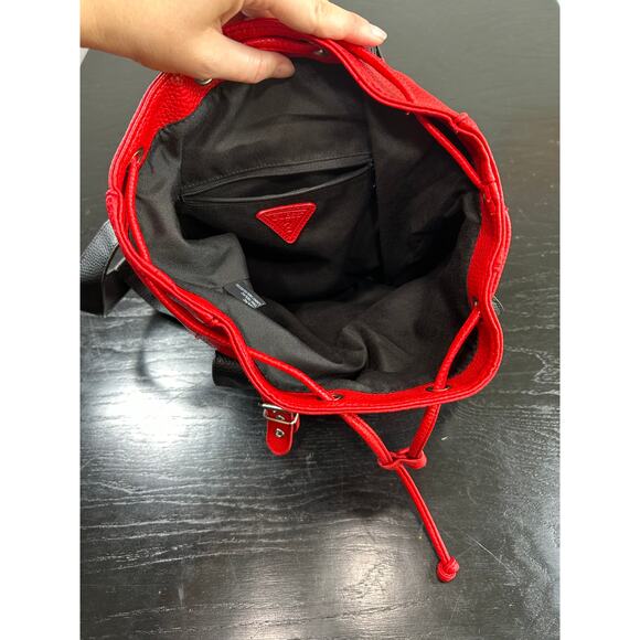 Guess- Red Cream Black- Mini Backpack Purse- National Champ League- preowned - Picture 5 of 11